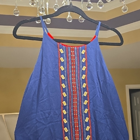 THML Blue and Red Mini Dress - Picture 2 of 14